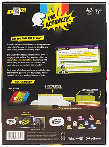 Um, Actually Deluxe Edition Board Game | The Nerdy Trivia Game Based On The Dropout Game Show | For Families Ages 12 & Up | 3-8 Players | By Wiggles 3D #TOP1