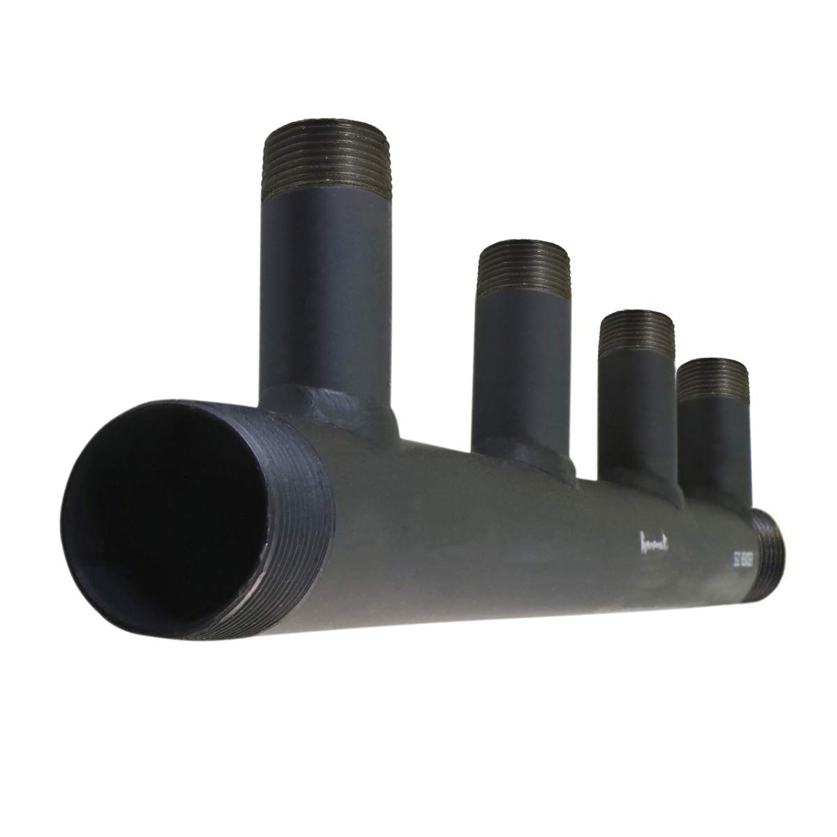 Midline Valve TI4-1431-7 Steel Manifold, 1-1/4'' Base 4 Ports of 1-1/4'' 7'' Spacing, Black