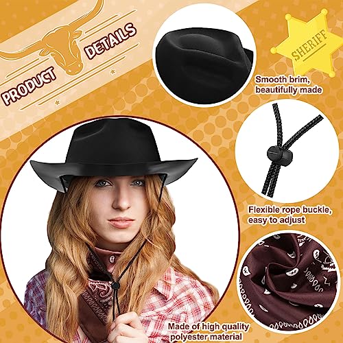 Hillban 48 Pack Cowboy Hat And Bandana Set thumb #2