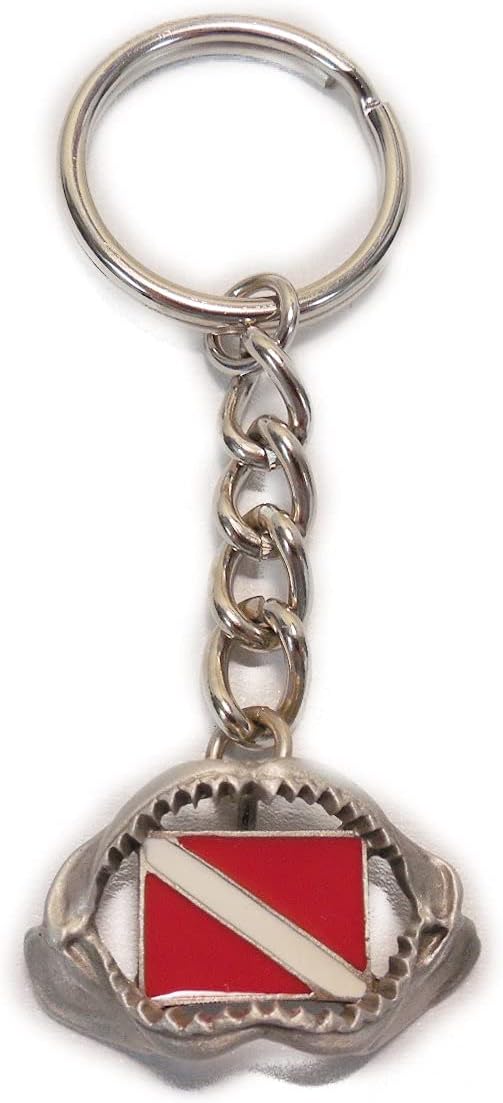 Innovative Shark Jaw With Dive Flag Keychain