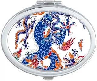 China Chinese Dragon Cloud Pattern Mirror Portable Fold Hand Makeup Double Side Glasses