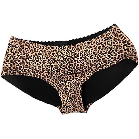Glield Women's Seamless Padded Booty Panty for Body Shaper (Leopard, L) Cover