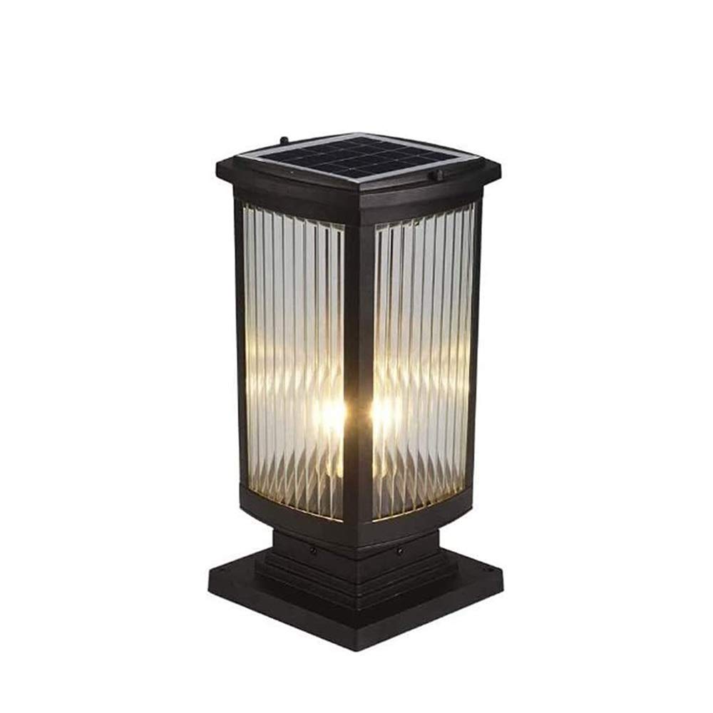 QUSYZD Post Lights Outdoor,Solar Column Head Lamp Outdoor Courtyard Lamp Villa Garden Gate Pillar Lamp Post Lamp Ip54 Outdoor Led Solar Post Bollard Lamp Exterior Fence Villa,35.5cm