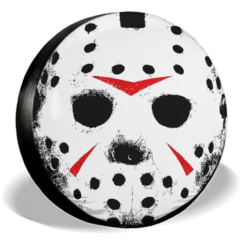 Image of GENANY Masked Horror Father's Day PVC Spare Tire Cover for RV Trailer, Waterproof, Size 17 Fits 31-33 Inch
