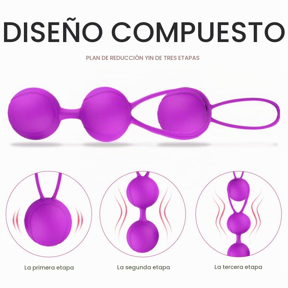 Bolas de China, Bola Pélvicas,Fortalece los Músculos Pélvicos y Previene la Incontinencia Urinaria,Entrenamiento Completo del Suelo Pélvico para Mujeres