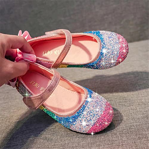 TN TANGNEST Sequined Bowknot Girls Princess Shoes Dress Shoes Wedding Party Flats Cosplay Mary Jane Shoes4