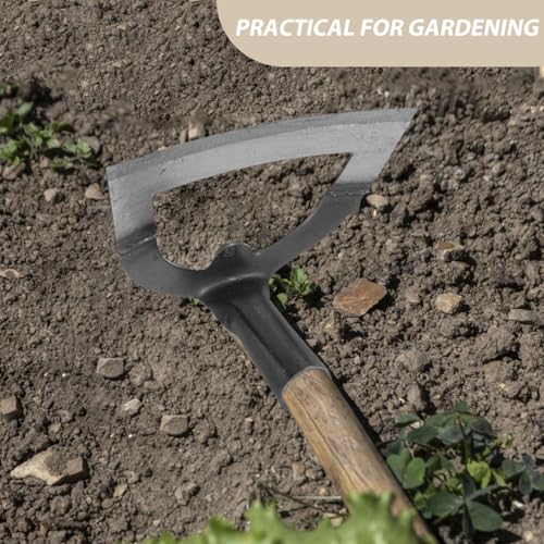 Image of DOITOOL Hollow Garden Hoe, Manganese Steel Garden Hoe, Heavy Duty Handheld Weeding Rake for Backyard Farming Soil Loosening Tilling and Planting Gardening Farm Planting, Metal Soil Digging Weed Puller