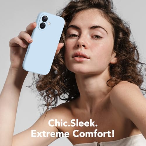 Image of Magnetic for iPhone 17 Case, Compatible with MagSafe, [Full Camera Protection][Screen Protector] Silicone Shockproof Protective Phone Case for iPhone 17 6.3 inch, Light Blue