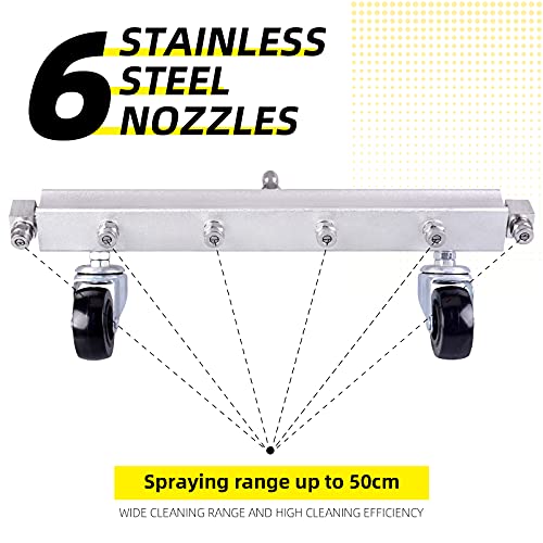 Pressure Washer Water Broom 14” Power Washer Cleaner For Sidewalk, Driveway, Deck, Patio, 6 Spray Nozzles #TOP3
