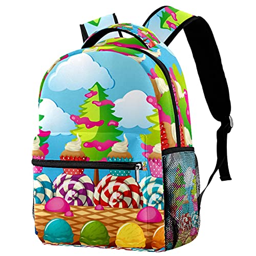 Sac à dos voyage cupcakes spacieux pour ranger gourde et cahiers