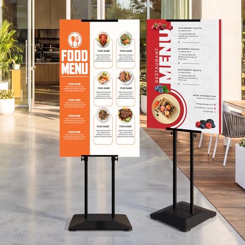 Support de panneau publicitaire double face réglable avec base lestée