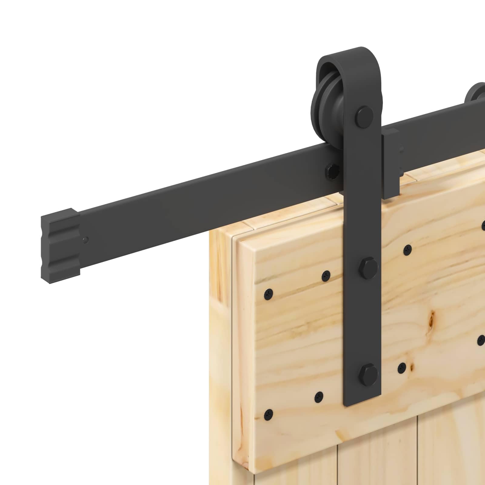 Puerta corredera NARVIK de madera maciza de pino y acero con recubrimiento en polvo 70 x 210 cm para vivienda