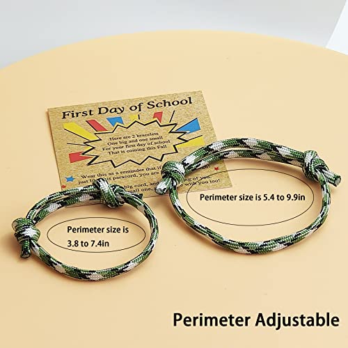 Image of First Day Of School Bracelet, Matching Mommy And Me Mother Son Daughter Paracord Back To School Bracelets Wish Gift for Mom Boys Dad Girls Jewelry