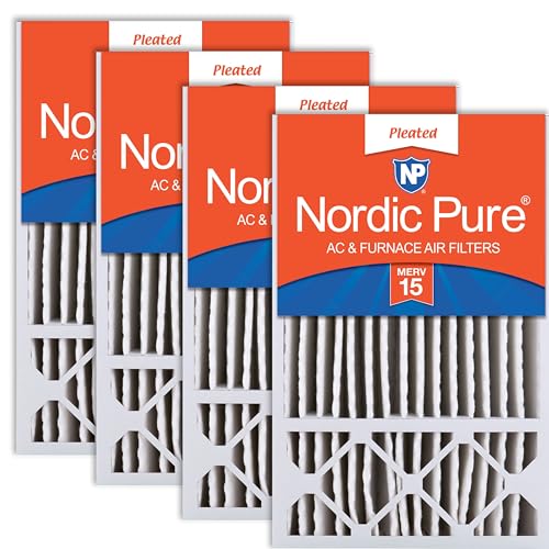 Image of Nordic Pure 16x25x5 Honeywell /Lennox Replacement MERV 15 Air Filters 4 Pack | Actual Size: 15 3 /4 x 24 3 /4 x 4 3 /8 Made in USA, Pro Strength HVAC Filtration, Fine Particles, Dust, Pollen & Pet Dander