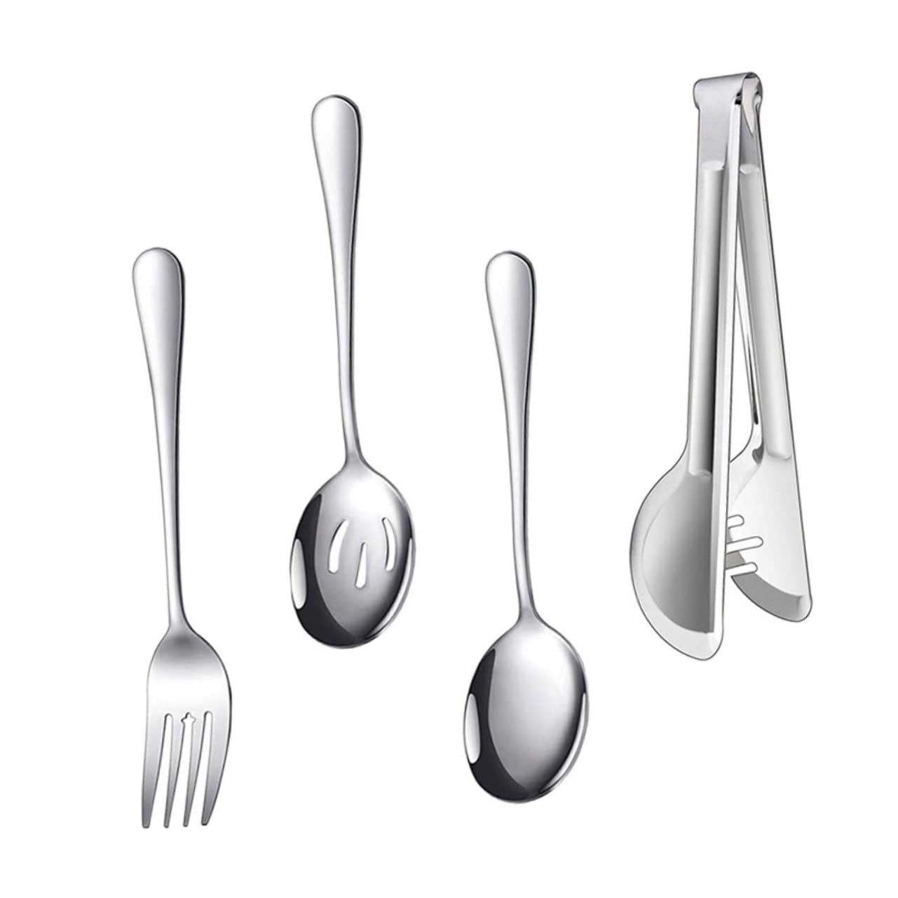Cabilock 1Set Set Silver Serving Tong Home Use Portable Lightweight Resistant Modern Design for Outdoor Barbecues and Everyday