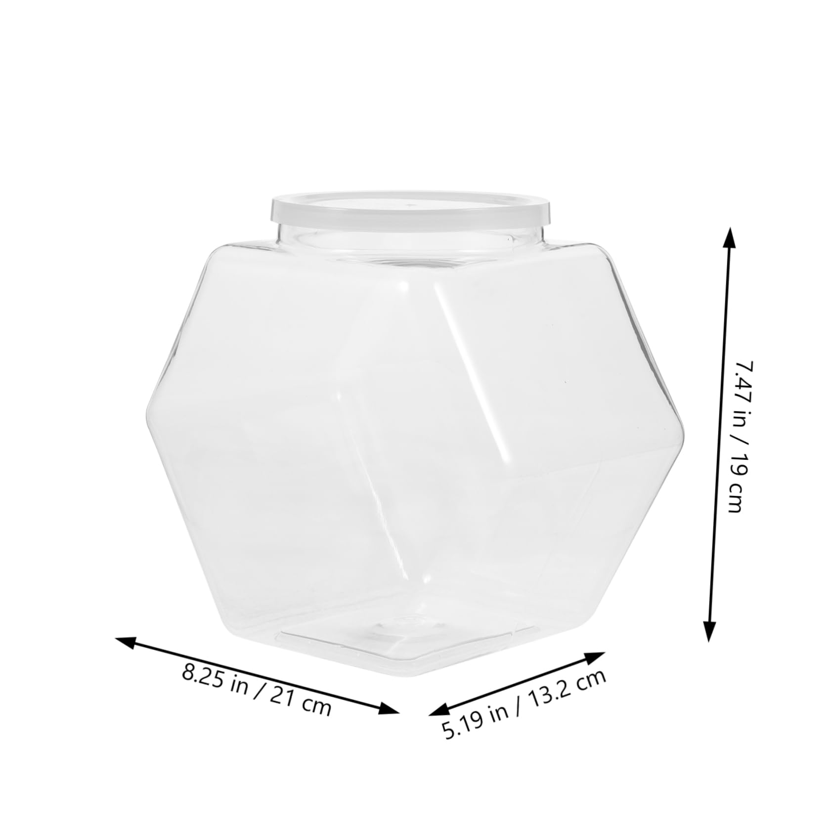 COLLBATH Barattoli Esagonali in Plastica Bianca da 3800ml, 2 Pezzi Coperchio Ermetico per Snack e Alimenti Secchi, Contenitori per Conservazione Cibo