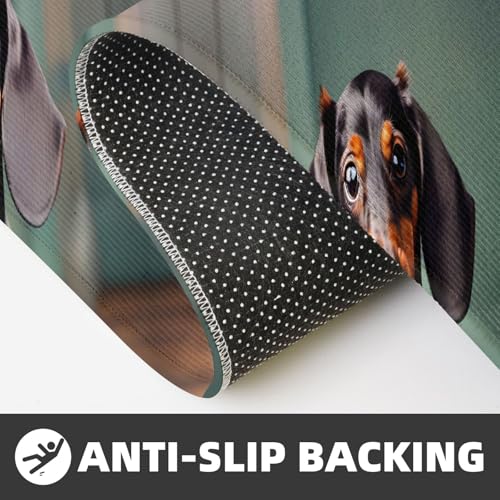 Tapis de cuisine teckel contre mal de dos et glissades devant plan travail