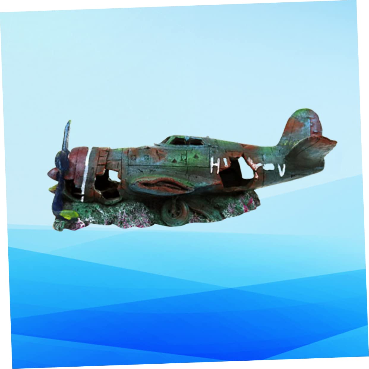 Ciieeo mit Versteckmöglichkeiten für Fische Aquarium Kunstharz Flugzeugwrack Elegante Gestaltung Einfache Reinigung und für Aquarium Landschaften