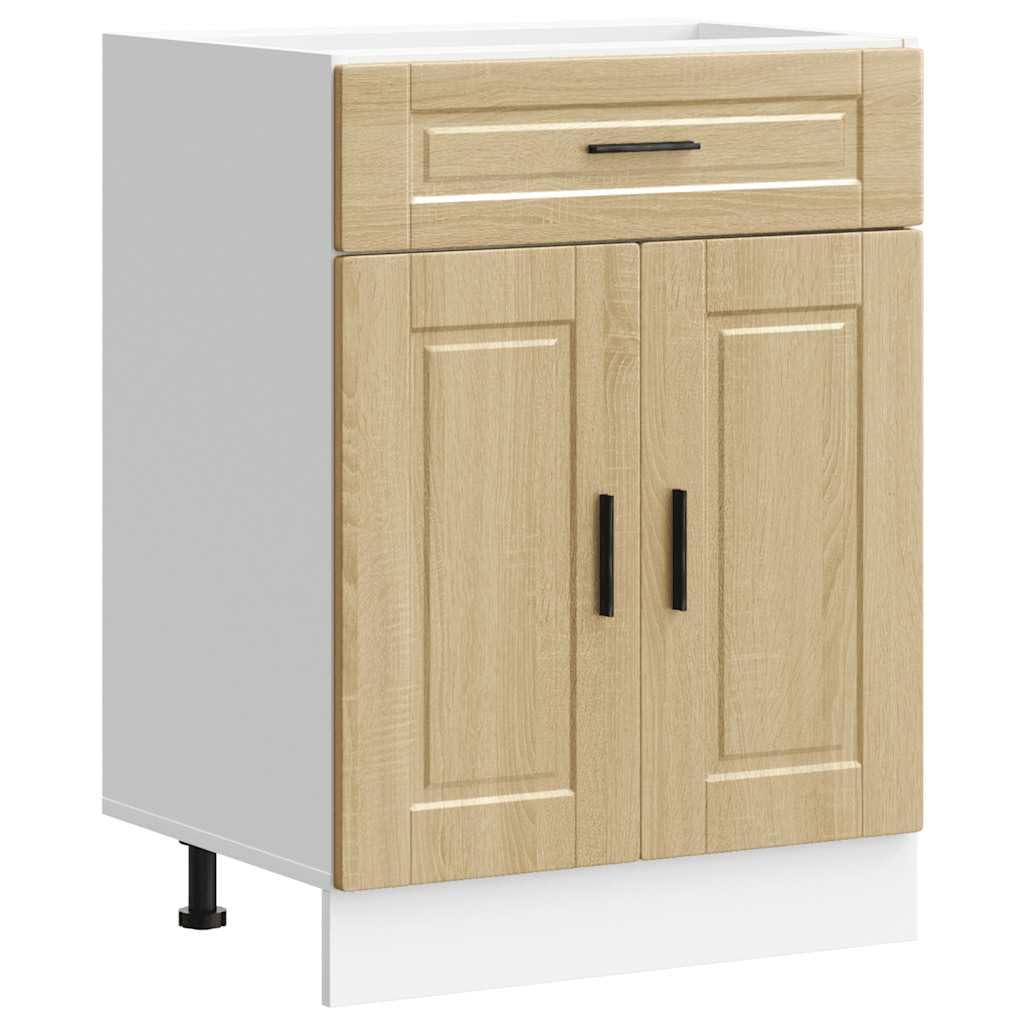 vidaXL Kitchen Base Cabinet Porto Sonoma Oak Engineered Wood, sink base cabinet, base kitchen cabinet with drawer, sink base unit