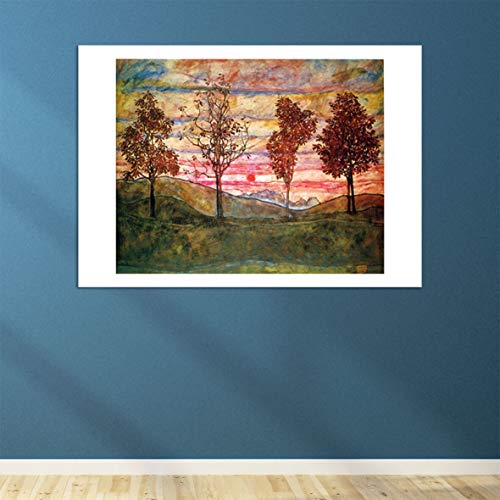 Art Egon Schiele Four Trees 1917 Impression Giclée Extra Large Sans Cadre - 4