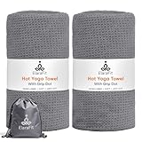 ElaraFit 2 Pack Hot Yoga Towel Non Slip Yoga Mat Towels, Super-Absorbent for Sweat, Thickened Microfiber with Grip Dots, Ideal for Bikram, Hot Pilates & Home Workouts, 26.5'x 72'