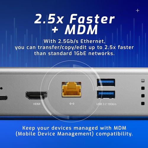 Image of OWC Thunderbolt Go Dock, 11 Ports, Built in Power Supply, 90W Charging, TB4 (USB-C), USB, HDMI, 2.5GbE, SD, Also Compatible with USB-C Devices, Supports Thunderbolt Share