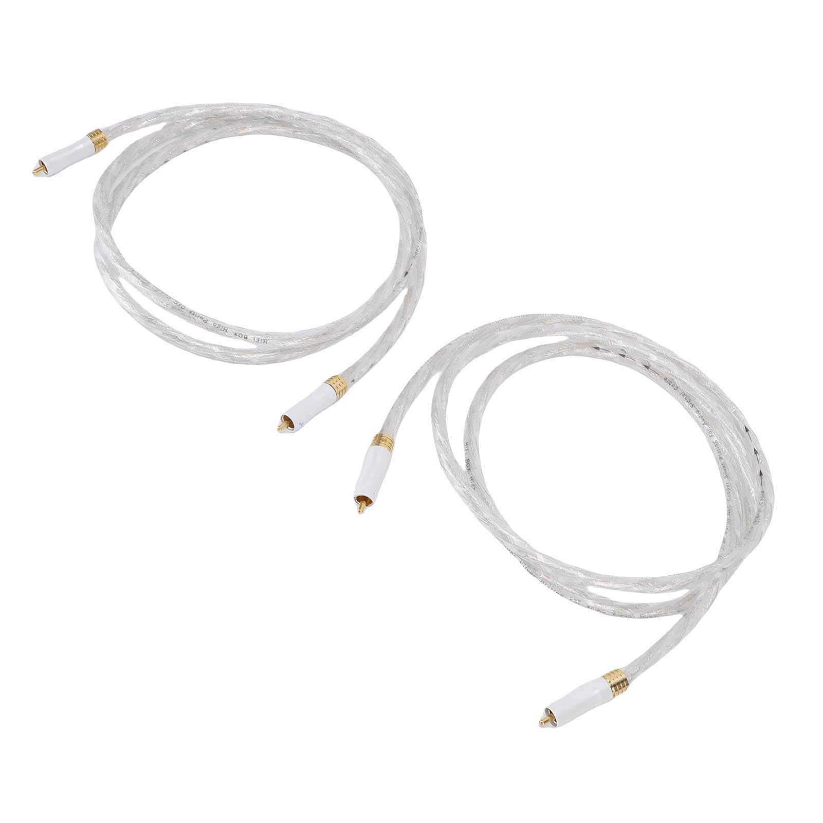 Cuifati Cavo Confezione da 2 Cavi Stereo Maschio-maschio 4,9 Piedi Placcato Oro Doppia Schermatura Rame per Home Theater Altoparlanti HDTV Amplificatore Giradischi Plug and Play