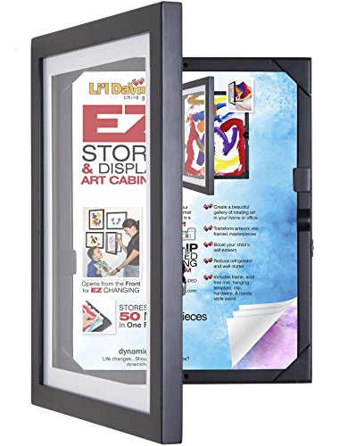 Package of 2 Li'l DavinciÂ® Kid's Art Frames - front-opening, EZ Store wooden frames that allow you to hold up to 50 items in each! (2 frames for 9x12 items, Black)