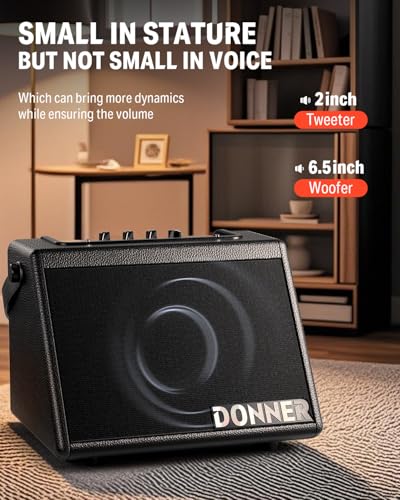 Donner Mini Electric Drum Amp 20W, Wireless Electronic Drum Amplifier Keyboard Speaker DDA-20 Portable for Home Practice - image 4