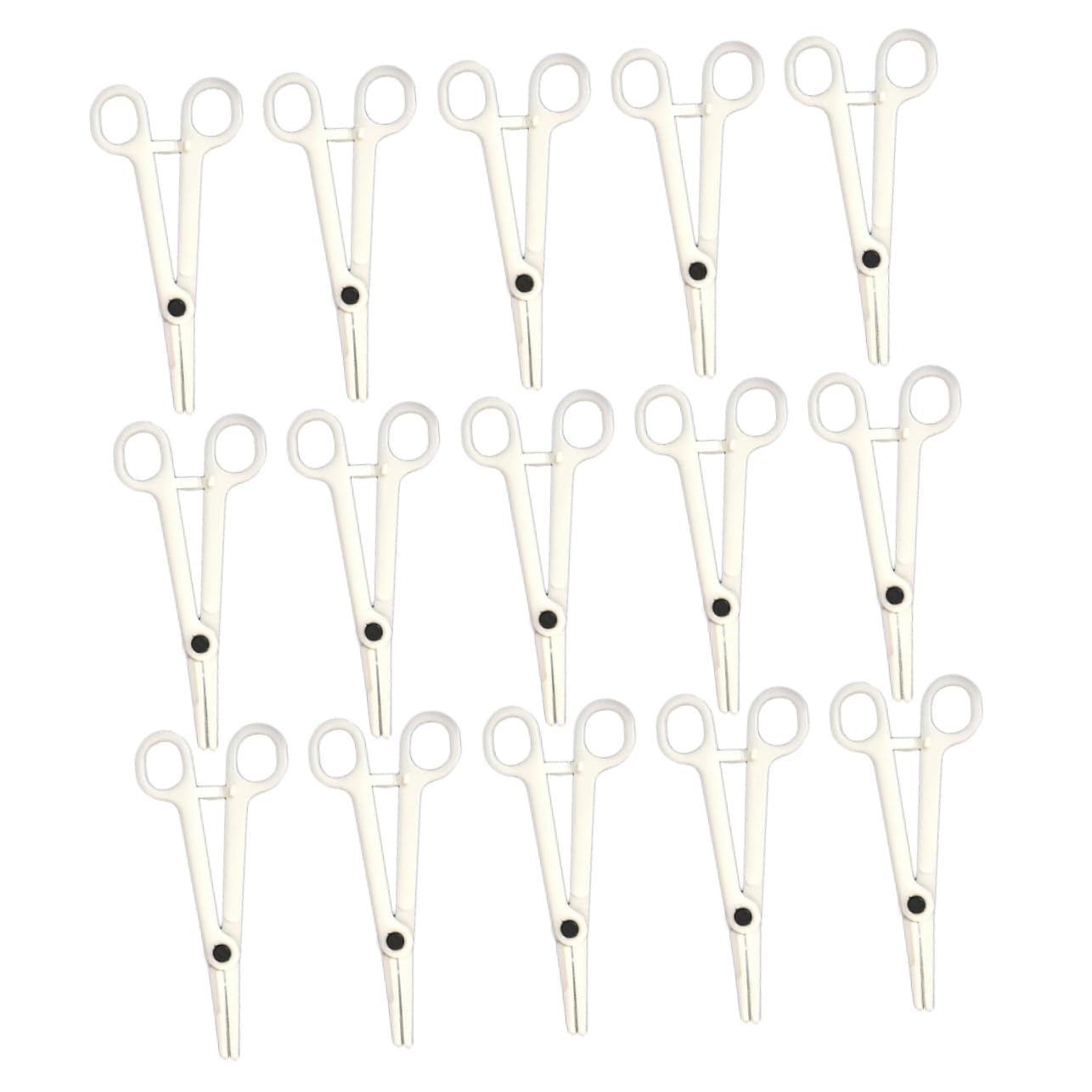 Ipetboom 25pcs Disposable Body Piercing Clamps Plastic Forceps Diagonal Pliers for Professional Use Smooth Action for Ears Lips Navel Nose and More