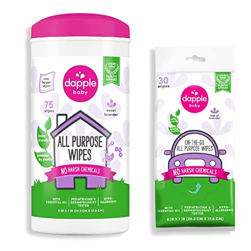 All Purpose Wipes by Dapple Baby, Plant Based & Hypoallergenic Cl...
