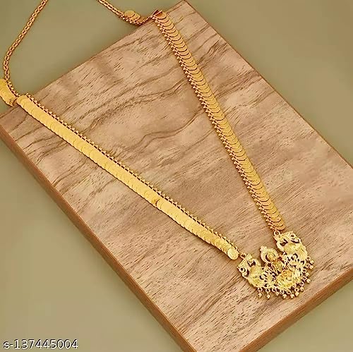 Image of VAMA Fashions Laxmi coin kasulaperu Traditional Temple Coin Jewellery God Lakshmi Coin Necklace Set for Women