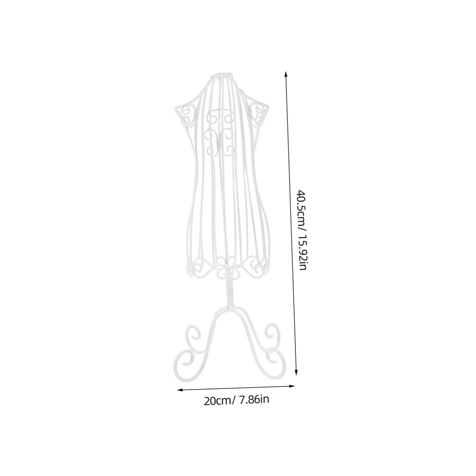 HANABASS Pet Clothes Display Rack Clothing Rack Clothes Hangers Small Holder Doll Clothes Hanger Dress Form Shelf Display Racks for Vendor Events Clothing Display Stand Mini Shop Iron White