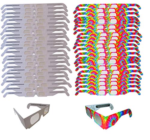 Rob's Super Happy Fun Store Fireworks Diffraction Glasses - Peace & Love Party Pack - 50 Glasses - Heart Effect and Standard Starbursts