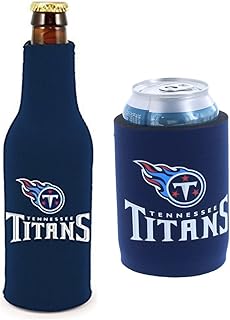 Football Can & Bottle Holder Insulator Beverage Huggie Cooler (Tennessee Navy (Titans))