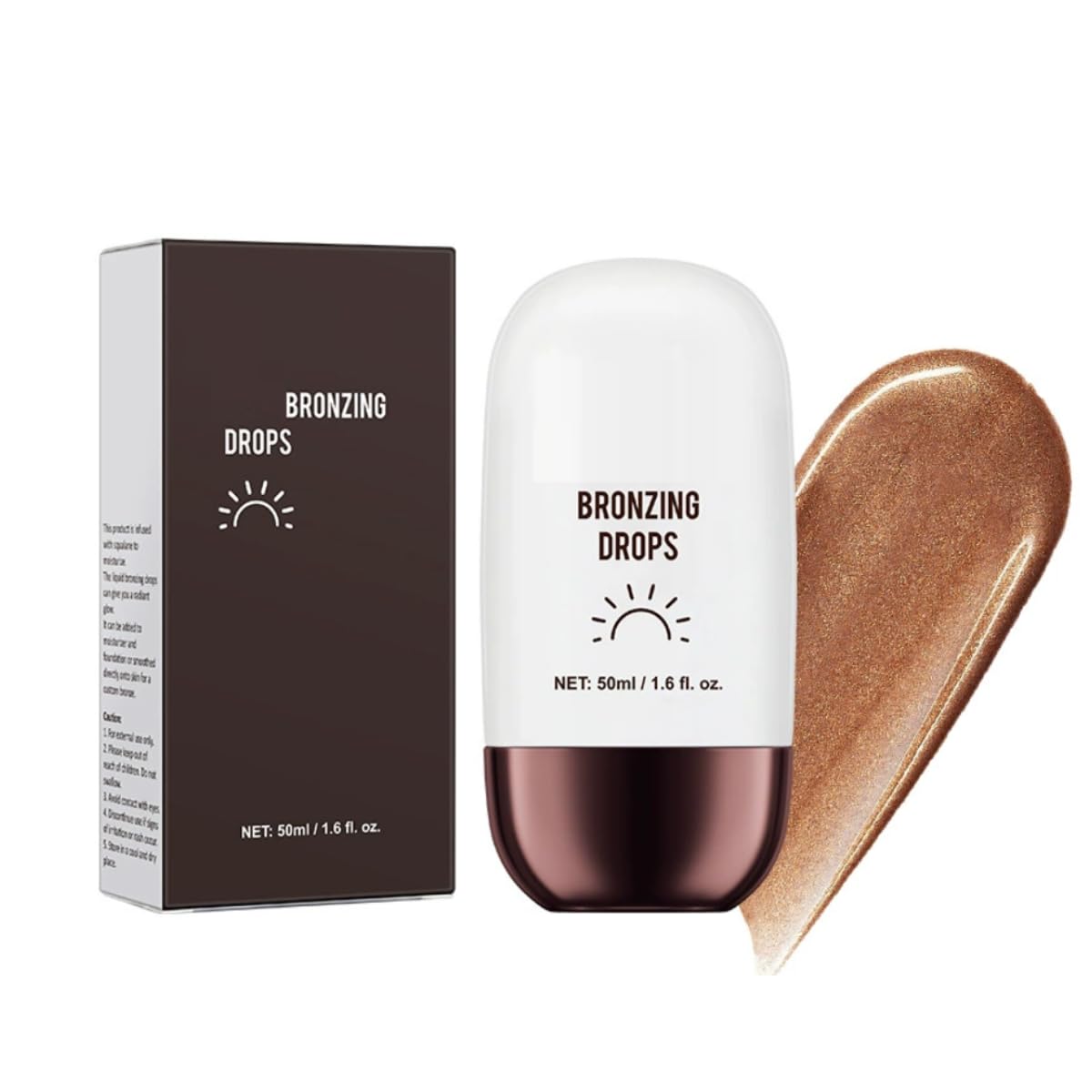 KARLOR 50ml Liquid Bronzer Highlighter Glow Creamy Highlight Makeup Face Shimmer Drops Illuminator Contour Radiance for Face and Body (03#bronze