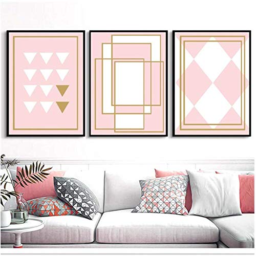Peinture sur toile motif géométrique affiche minimaliste couture pour décoration épurée 50x70