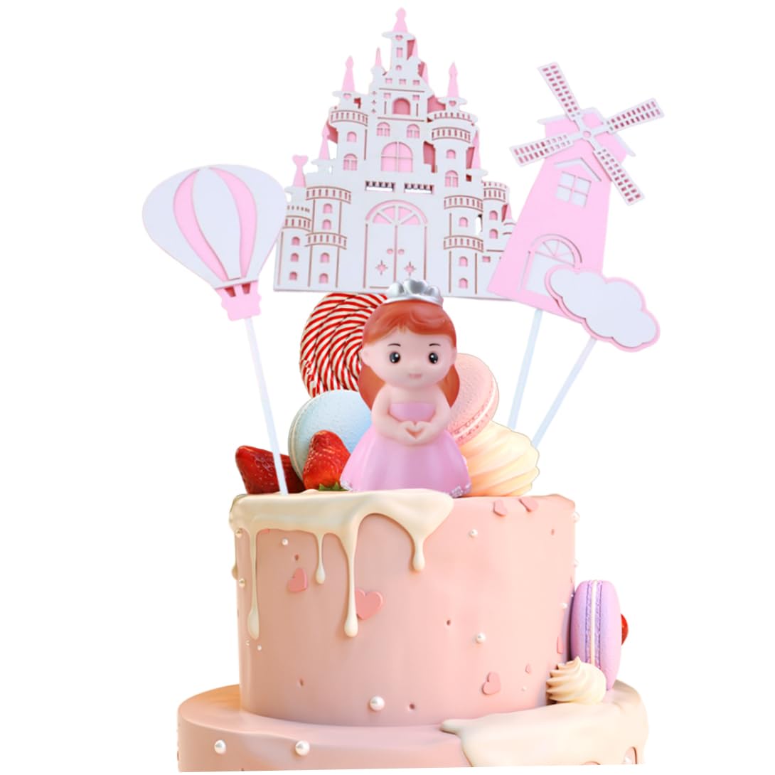 Cupcake Toppers Princess Cake Topper Castle Cake Decoration Personalised Cupcake Topper For Baby Shower Supplies 5Pcs