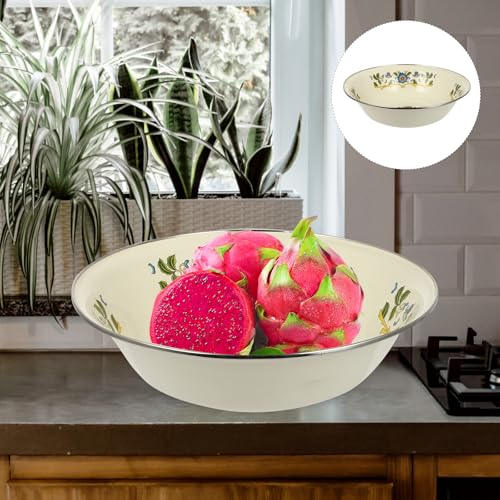 Lavabo de esmalte de 29cm blanco vintage para sopa y cocina 8