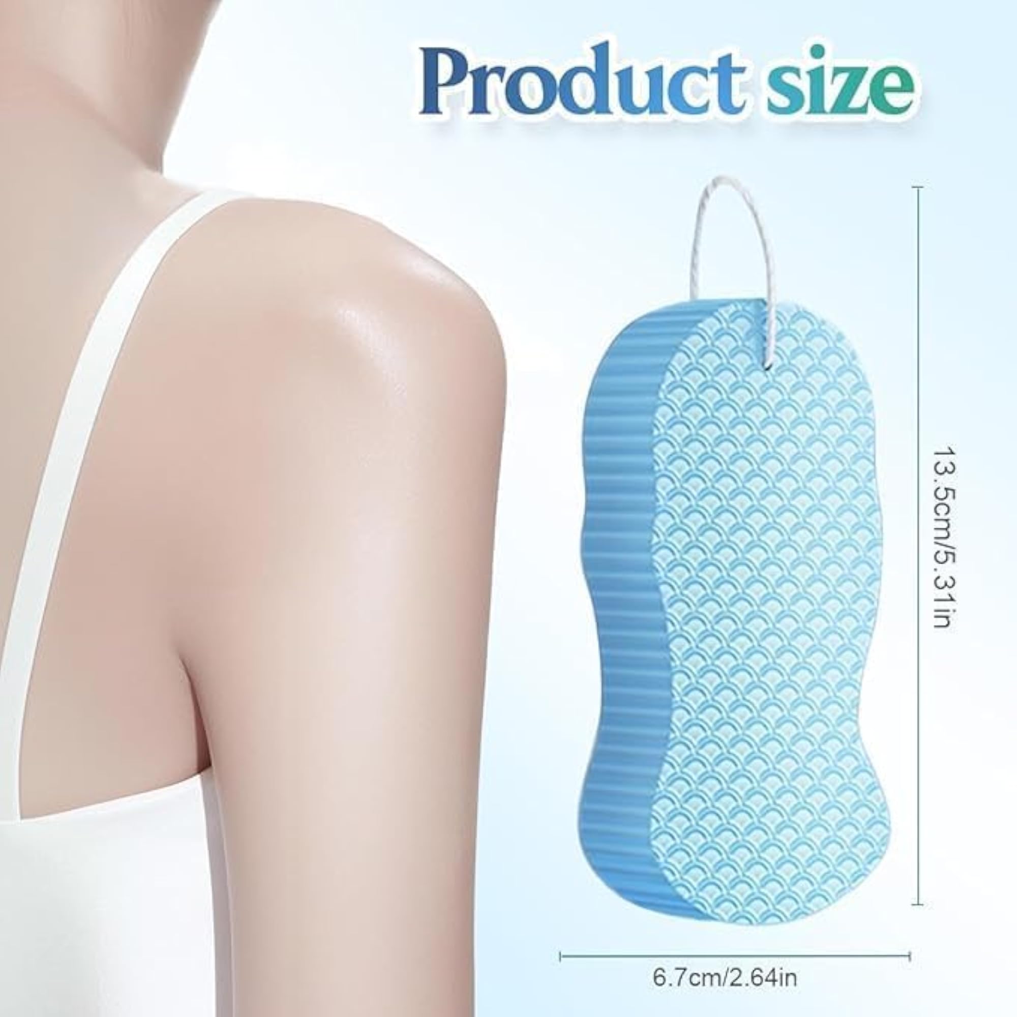 Ultra Soft Exfoliating Bath Sponge for Body Scrubbing, Blue