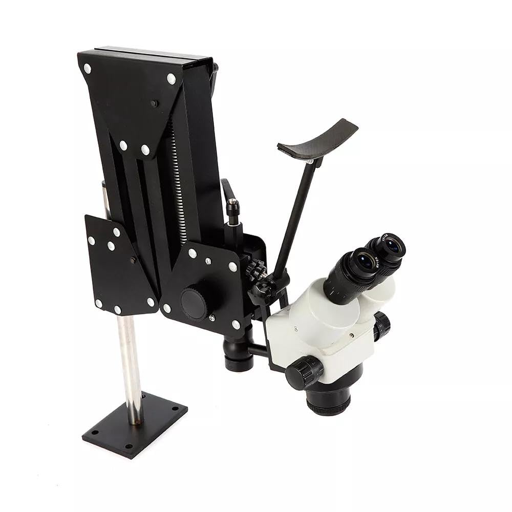 PIAOCAIYIN Jewelry Microscope Stand, Professional 7x-45x Zoom Multi-Directional Microscope Stand, Aluminum Alloy Gem Diamond Setting Machine Jewelry Making Tool
