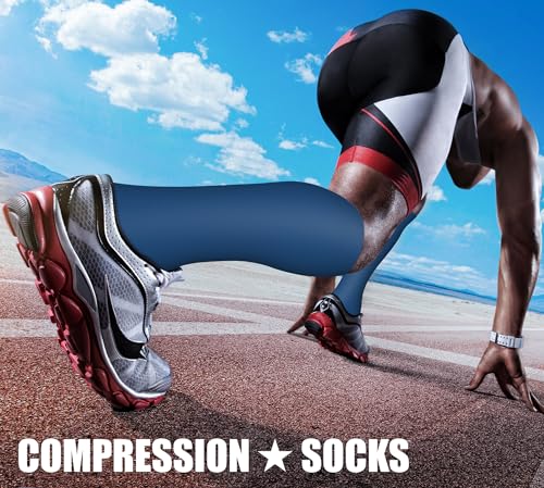 Image of Compression Socks (7 Pairs), 15-20 mmhg is BEST Graduated Athletic & Medical for Men & Women, Running, Flight, Travel, Nurses, Pregnant - Boost Performance, Blood Circulation