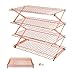 Geesta Mother's Day Gift 3/4-Tier Collapsible Cooling Rack with Adjustable 3 Setting Design Stackable Cooling Roasting Cooking for Cookies Baking - Rose Gold Geesta Mother's Day Gift 3/4-Tier Collapsible Cooling Rack with Adjustable 3 Setting Design Stackable Cooling Roasting Cooking for Cookies Baking - Rose Gold