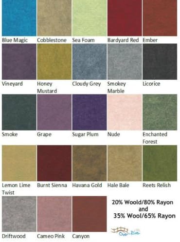 Miniatura 2 de 23 hojas de fieltro, colección jaspeada de 6 x 12 pulgadas, fabricadas en Estados Unidos, fieltro de mezcla de lana merina