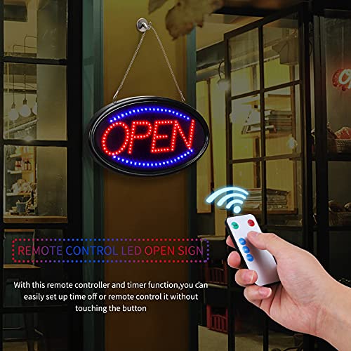 image for SUMBLIME LED Open Sign with Remote for Window - Bright Electric Neon L