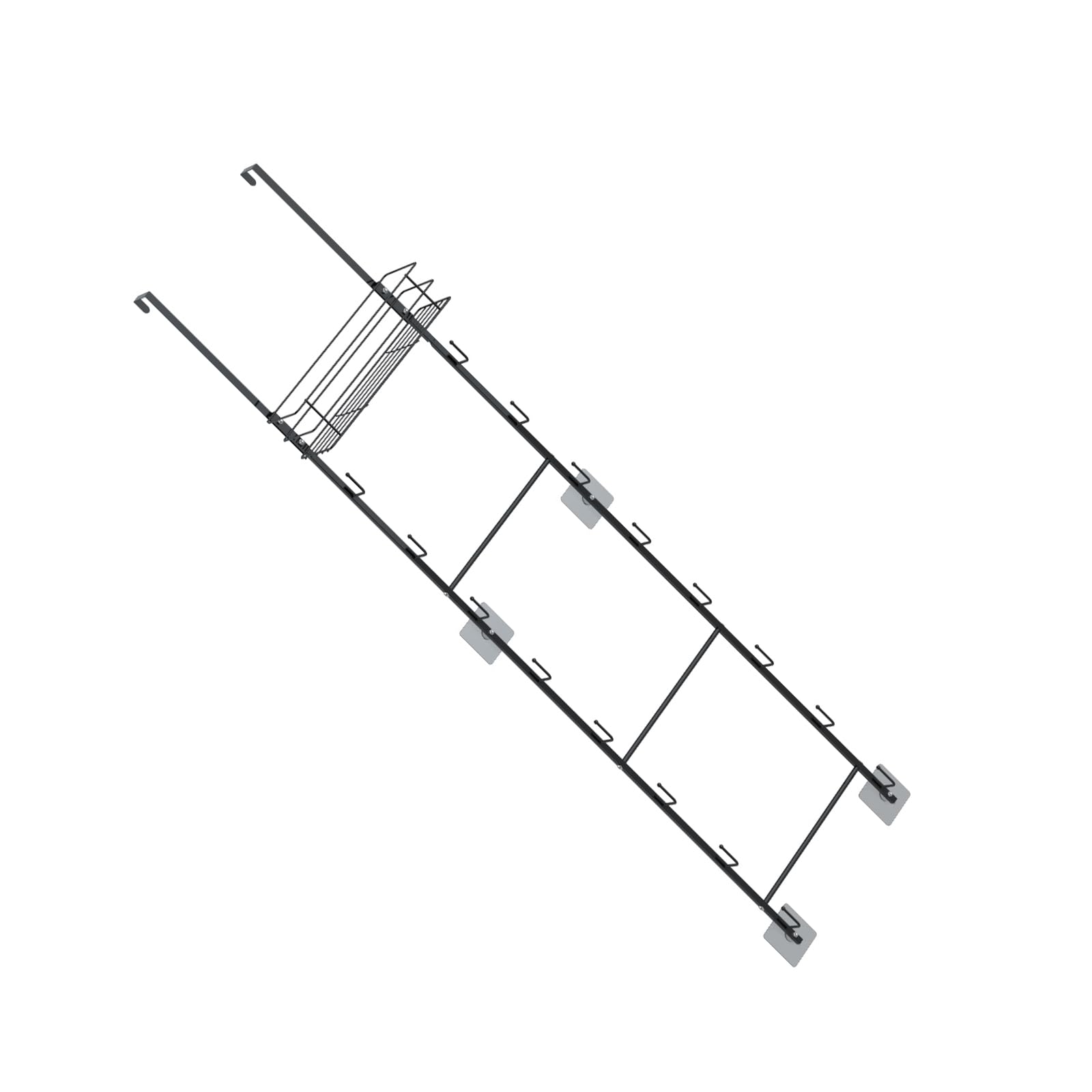 alloneslife Modern Over the Door Bag Hanger Including Top Shelf and Multiple Hooks for Accessories Keeping Entryway Purse Display