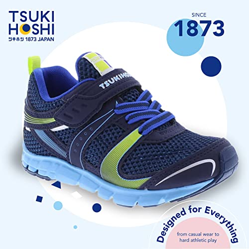 TSUKIHOSHI Velocity Kids Shoes - Strap-Closure Machine-Washable Kids and Toddler Shoes with Wide Toe Box & Non-Marking Traction Outsoles, Ages 1-83