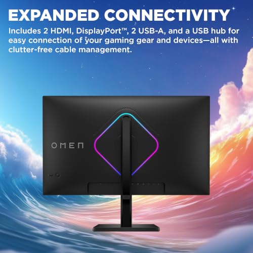 Image of HP OMEN 27 inch QHD 280Hz Gaming Monitor, QHD Display (2560 x 1440), IPS Black Technology, VESA DisplayHDR 400, 1ms MPRT (with Overdrive), NVIDIA G-SYNC Compatible, Black, OMEN 27qs G2 (2026)
