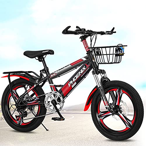 Gymqian Kinder Fahrrad Kinderfahrrad 18/20 Zoll Junge Ein Mädchen Radfahren, Geeignet Für Kinder Alter, 7-14 Rot, Blau, Gelbes Fahrrad,Rot,18In – Bild 3