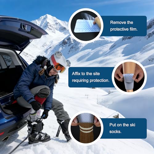 Ski Shin Guards for Boots, Reusable Ski Gel Guards Shin Pads Designed for Ski Boot Liners to Reduce Pressure and Provide Anti Shin Bang Protection - Thumbnail 4